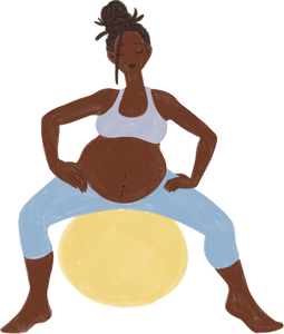 Textured Handdrawn Pregnant Woman Doing Side to Side Rock 