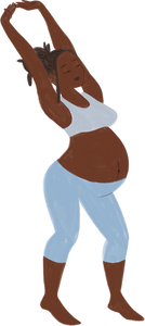 Textured Handdrawn Pregnant Woman Doing Lateral Stretch